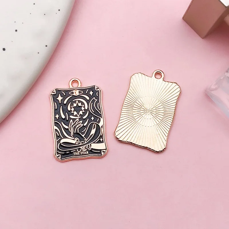 10PCS European and American retro dark tarot card DIY accessories, pendants, necklaces, earrings, keychains image 2