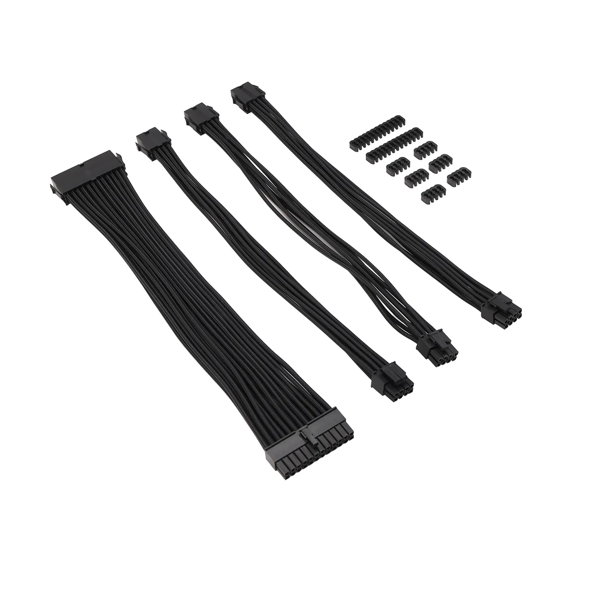 

A69F-9-Inch Braided Extension Cable Kit Basic Extension Cable for PC Case Comb Included ATX 24 Pin PCIE 6+2Pin CPU 4+4Pin B