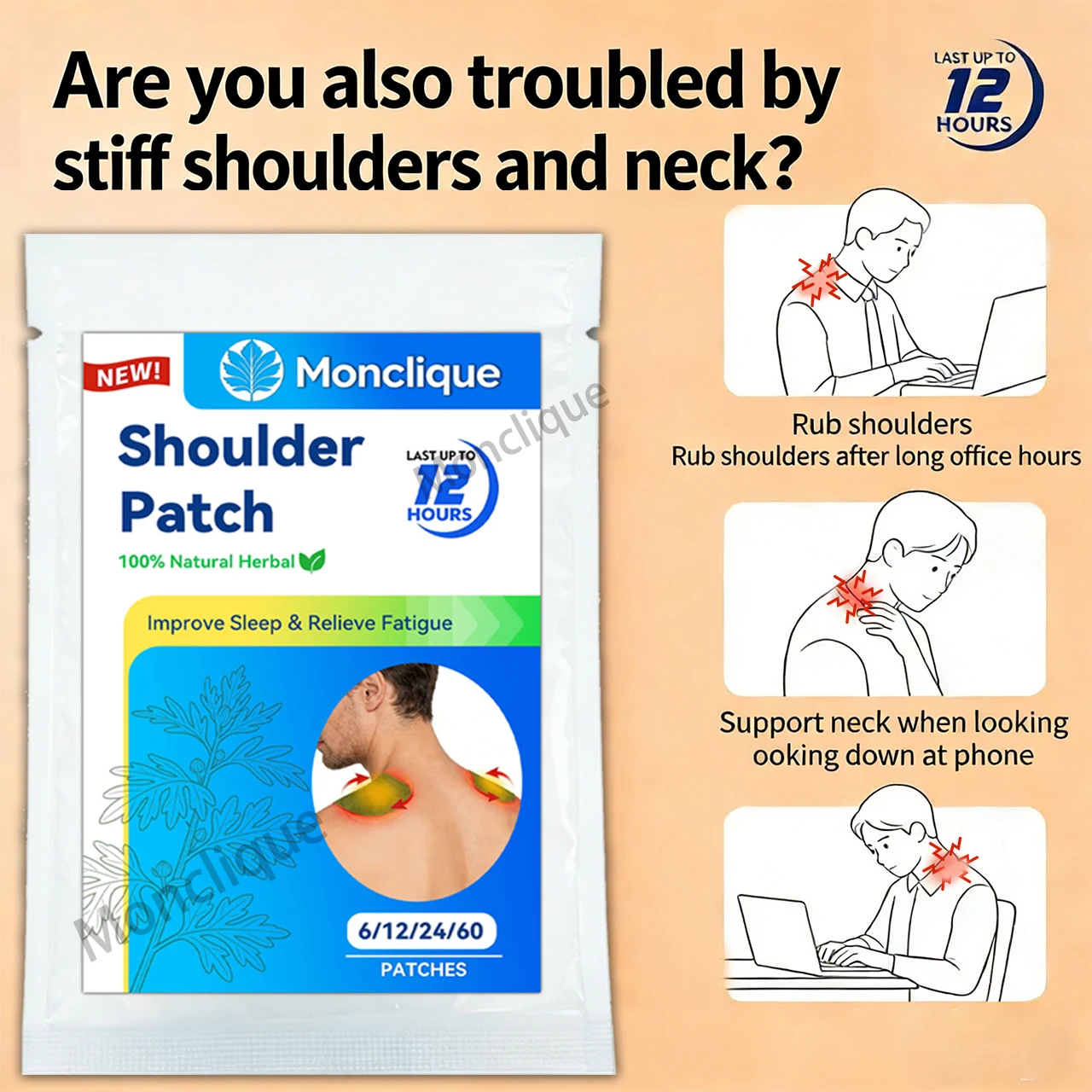6/60PCS Shoulder Herbal Patch  - đánh giá và giá Skincare Herbal