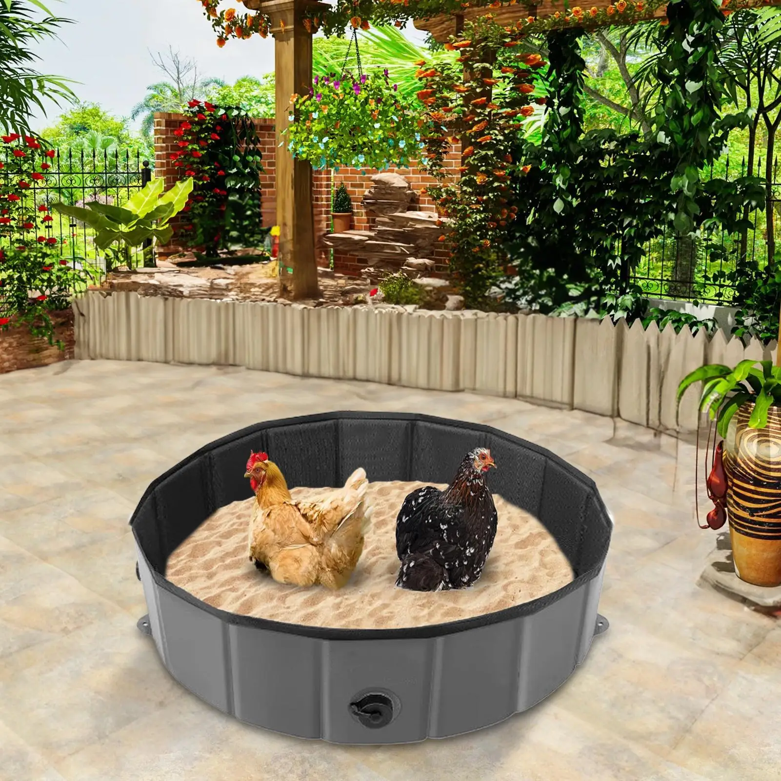 

Chicken Bath Tub Dust Bath Tub For Chicks Large Capacity Coop Accessory Bathing Cleaning Container For Turkeys Ducks Quails Pet