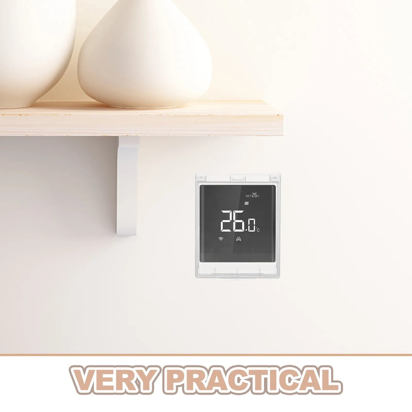 4Pcs Ac Panel Cover Air Conditioner Thermostat Protection Waterproof Clear Wall Protector Anti-Touch Central Air Conditioning