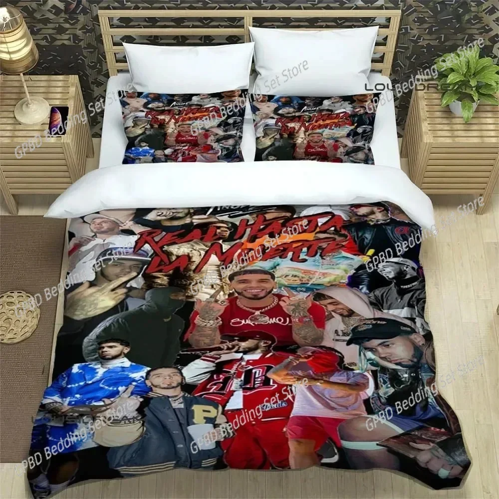 Rapper Anuel AA printed Comfortable Duvet Quilt Cover Pillowcase Bedding Set Children Bedroom Decoration Home Textile