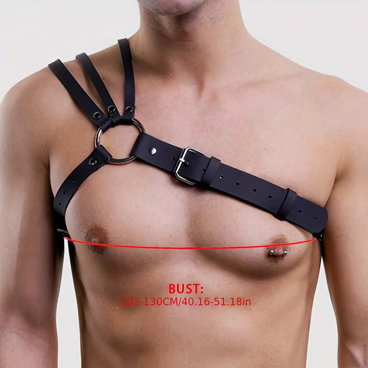 Men\'s Harness One Shoulder PU Leather Gay Men Chest Harness Bondage Black Leather Men Accessories Upper Erotic Body Men Harness