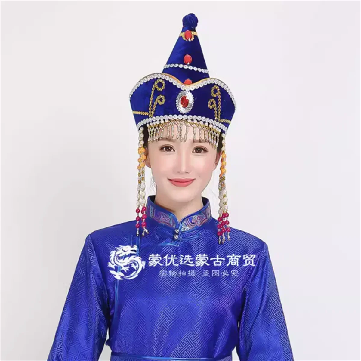 Mongolian pointed long flowing Soviet princess hat ethnic costume performance accessories hat headwear