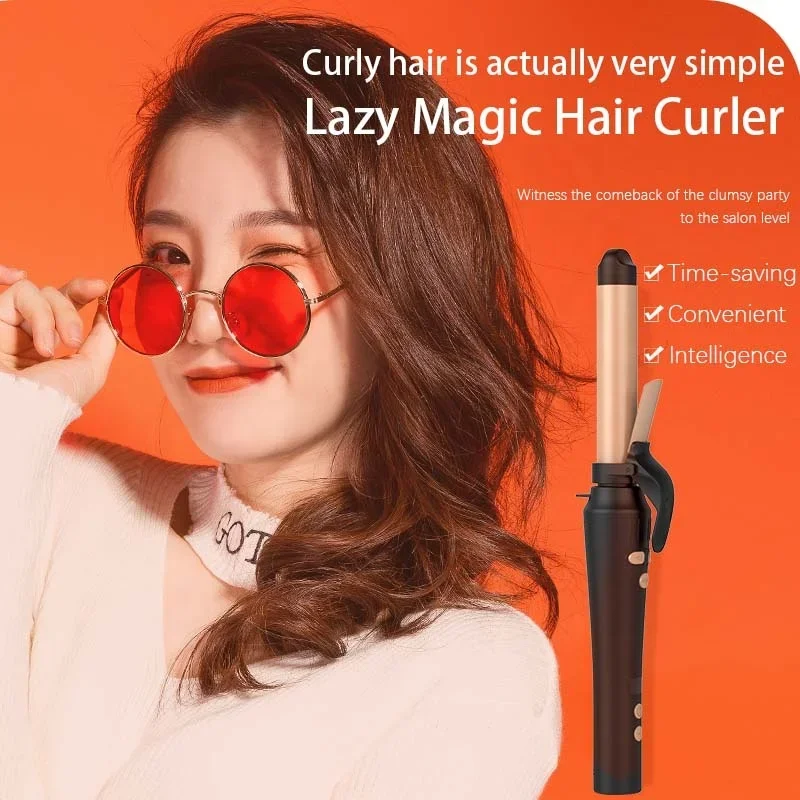 Automatic 360 Rotating Hairstyling Electric Curling Iron Automatic Curling Iron Gold Hair Curler Big Wave Curly Hair