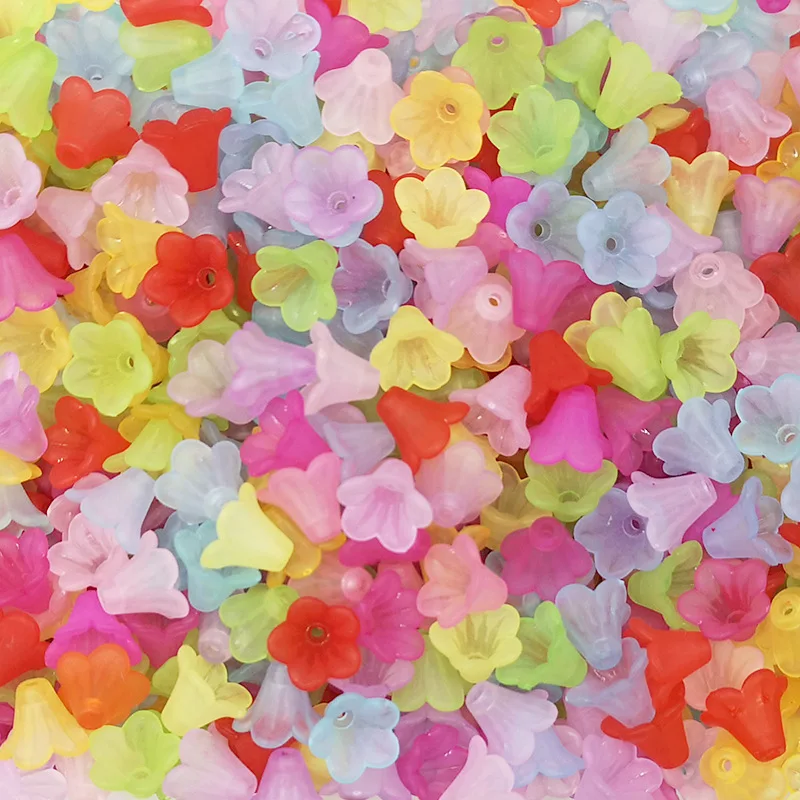 

100pcs/Lot Wholesale Acrylic Flower Receptacle Accessories For Jewelry Making Supplies Colorful DIY Keychain Earrings Materials