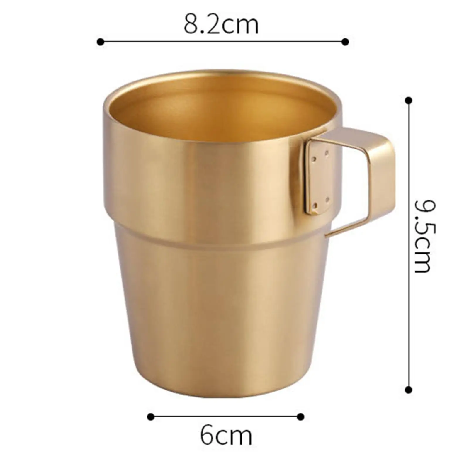 

4x Stainless Steel Stacking Coffee Mugs Tea Cups for Dining Breakfast Office