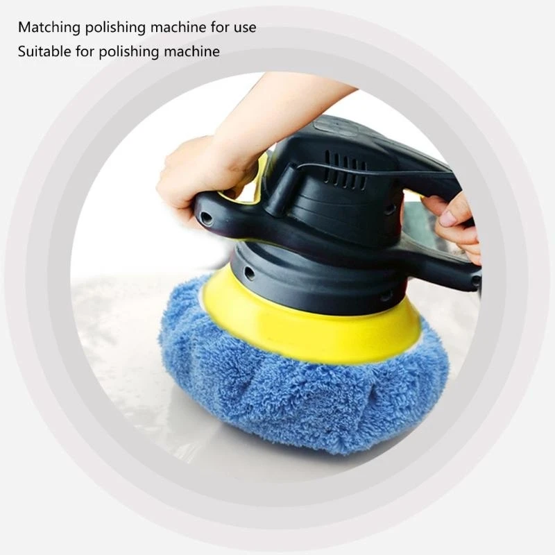  6Pcs Car Polisher Pads 9-10 Inches Microfiber Polishing Bonnet Pads Cover Car Buffer Bonnet Car Wax Polisher Kits