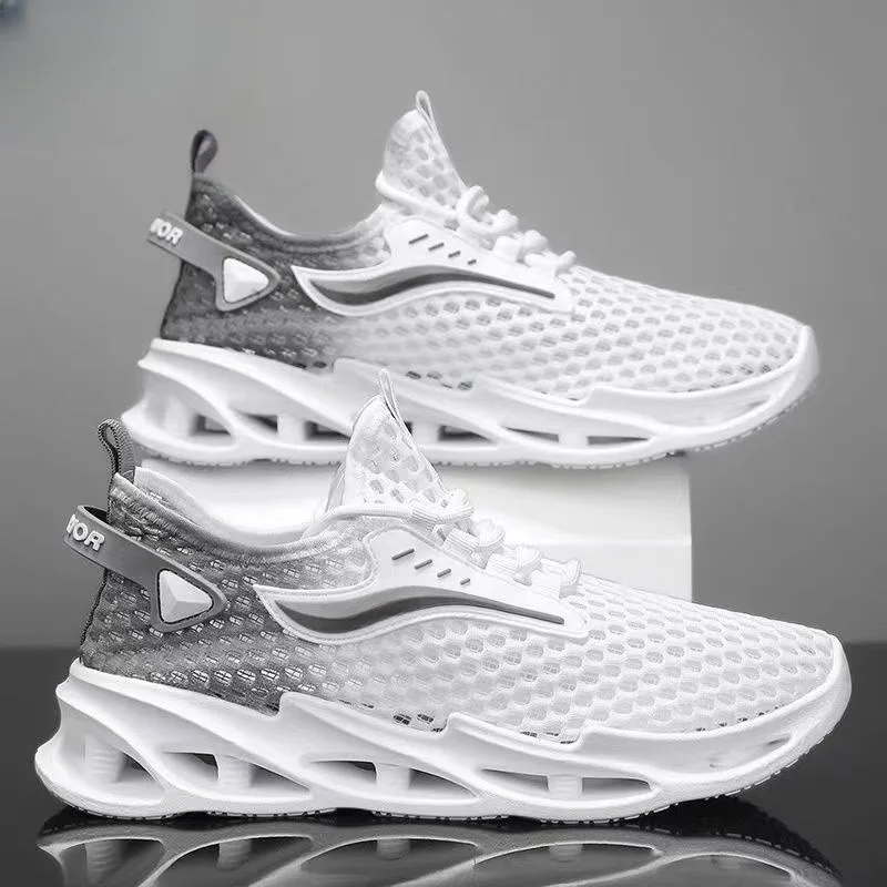 Men's Breathable Mesh Running Shoes Low Cut Sporty Casual Thick Sole Comfortable All-Match Flat Help Summer Spring Season - view 5