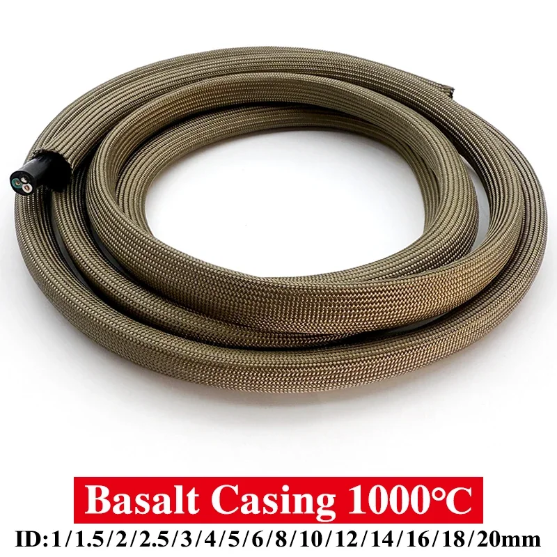 1M-10M Fiberglass Sleeve Basalt Braided Cable Protector ID 1mm-20mm Flame-Retardant Electrical Insulation Fiberglass Sleeve