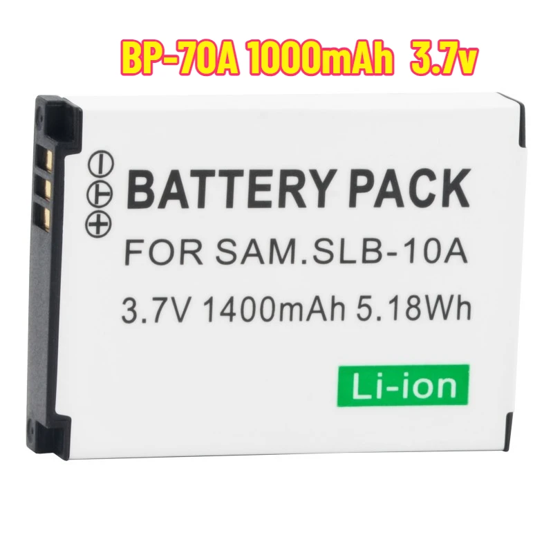 

1000mAh 3.7vBP-70A Battery for Samsung BP70A Digital Camera Battery ES65 ES70 ST60 PL120/170