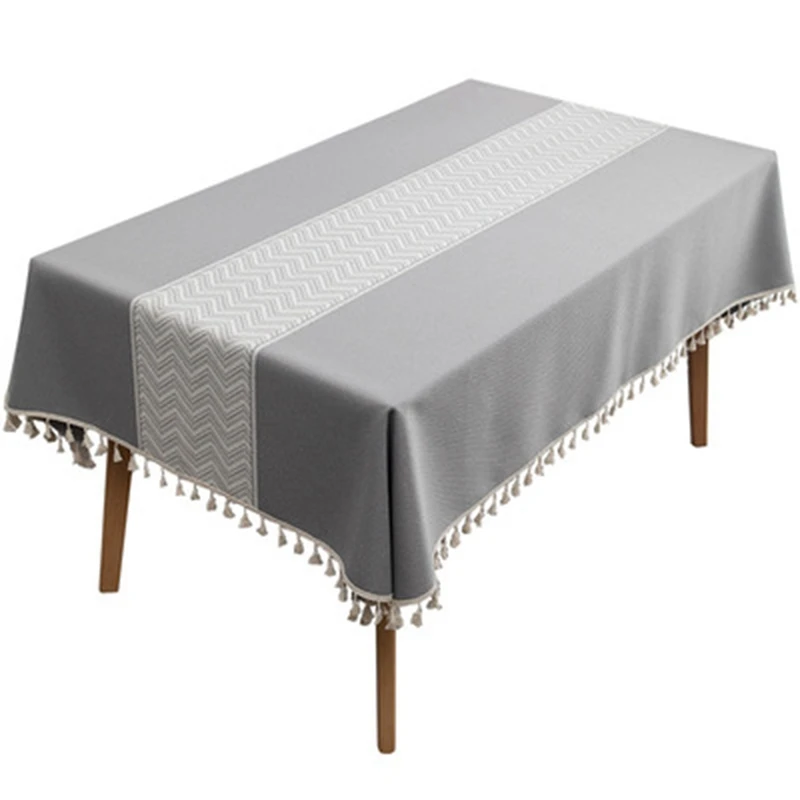 

Promotion! Tablecloth Jacquard Wave Tassel Tablecloth Coffee Table Modern Minimalist Tablecloth For Dining Table