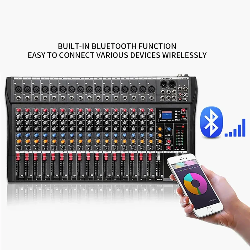 Picture 3: CT160S professional 16 channel mixing console with USB Bluetooth reverb effect for stage performance, can be monitored and tuned