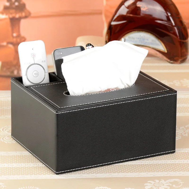 Mode Vintage PU Leder Multifunktionale Desktop Fernbedienung Tissue Aufbewahrungsbox