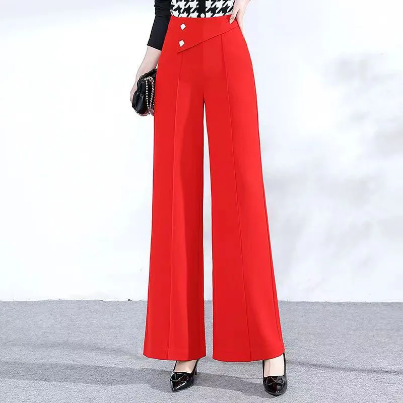 

Ladies' Bottoms Fashion Long Pants New Elegant High Waisted Wide Leg Pants Office Women Harem Pants Women Штаны Женские Trousers