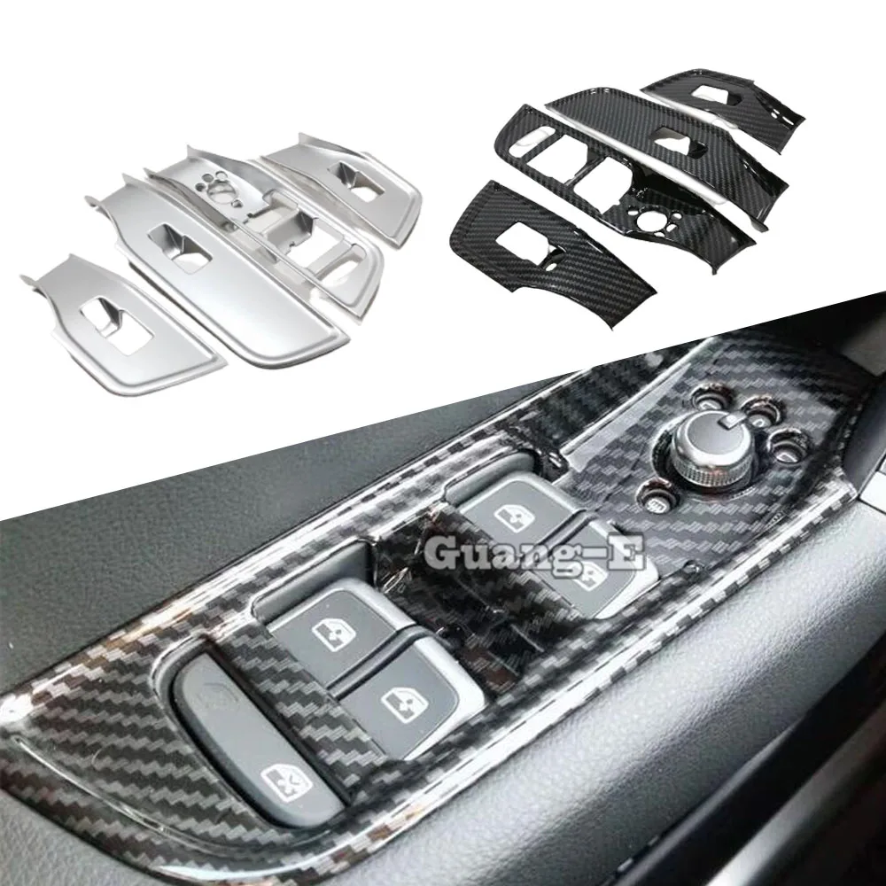 

For Audi Q2 Q2L 2018 2019 2020 2021 2022 Car Styling Inner Door Window Glass Panel Armrest Lift Switch Button Trim Stick 4PCs