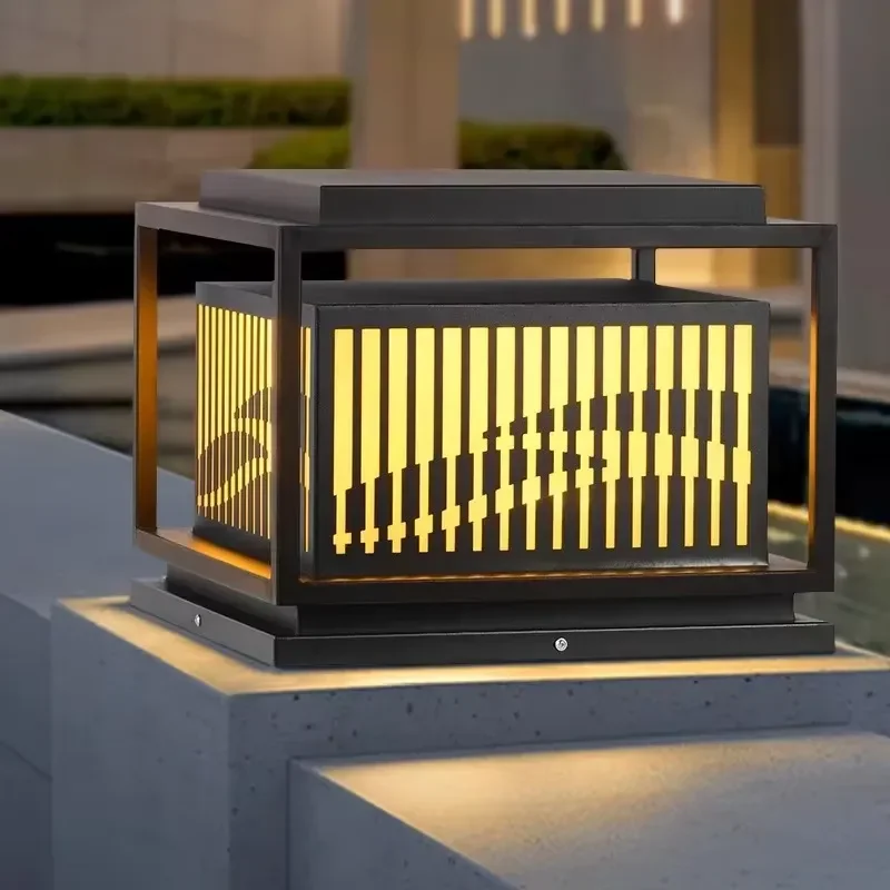 2024 Outdoor LED Courtyard Light Waterproof Aluminum Street Lamp With Pillar Top Fence Cap Door Post Landscape Facade