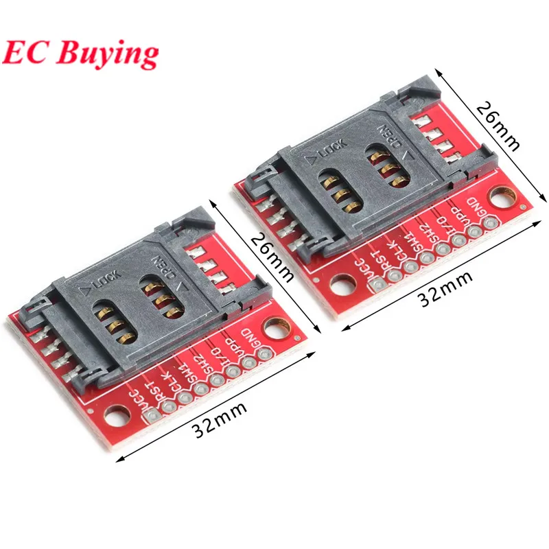 5Pcs/1pc SIM Card Module SIM Card Socket Breakout Holder Adapter Plate with Pin Header PCB Board