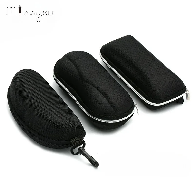 1Pc Hard Glasses Case Cover with Lanyard Zipper Sunglasses Myopic Reading Eyewear Cases for Men Women