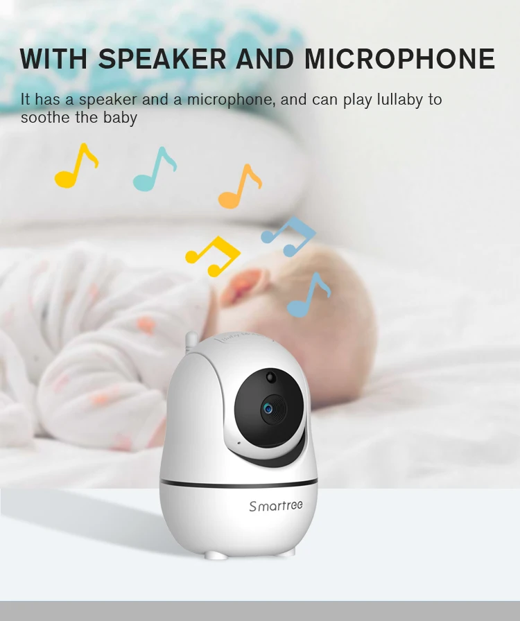 Best Selling WiFi Monitoring 5 Inch Wireless Baby Monitor Camera Baby Phone Motion Detection Two-Way Audio 300M Range Music