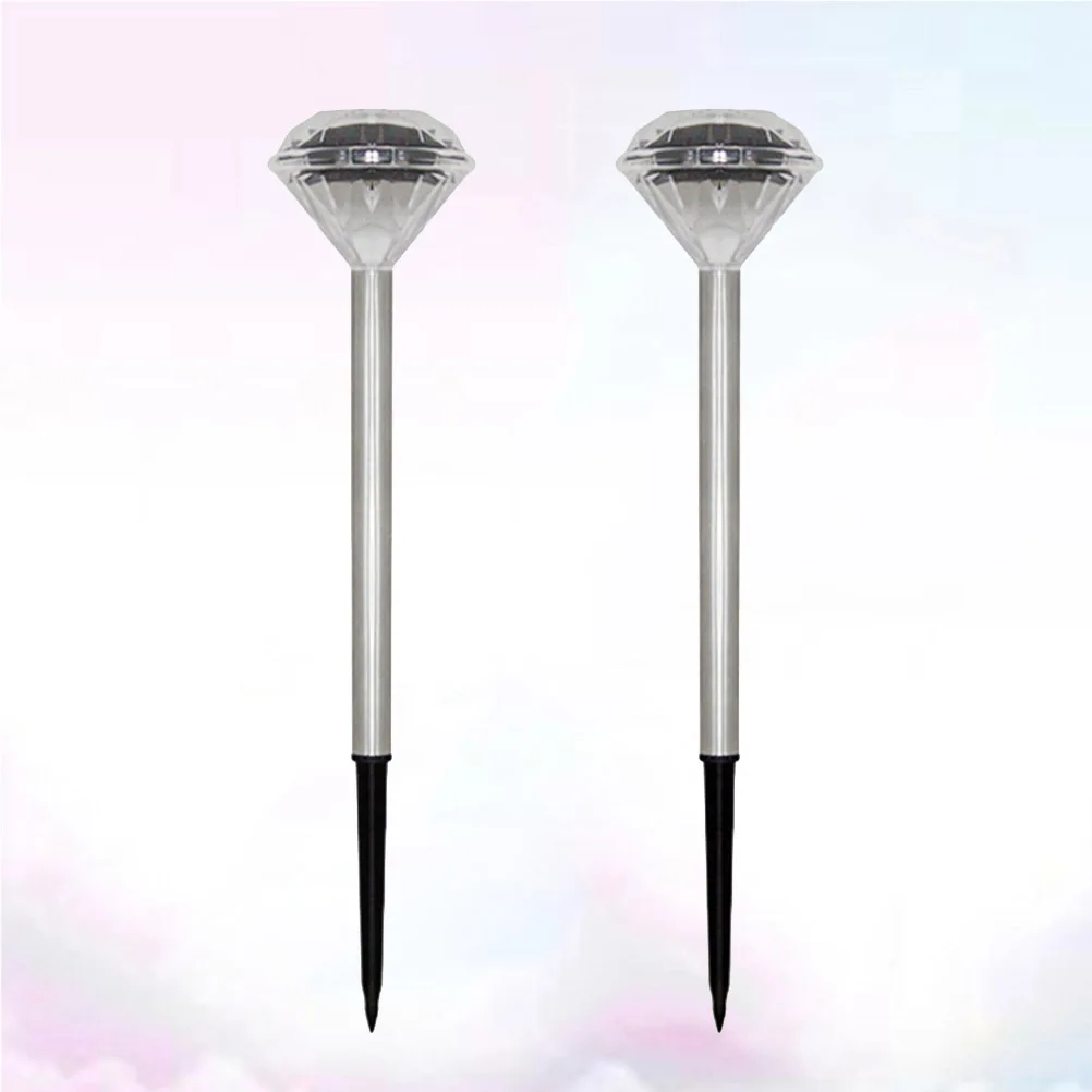 2 Pcs Solar Lawn Light Powered Outdoor Led Exterior Pathway Waterproof