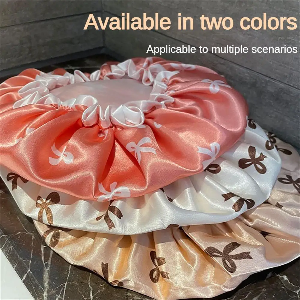 Adjust Solid Satin Bonnet Hair Styling Cap Long Hair Care Women Night Sleep Hat Silk Head Wrap Shower Cap Hair Styling Tool