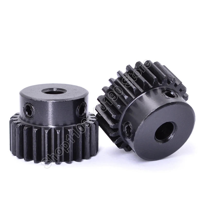 1Pc 1M 15T-23T Spur Gear Pinion Bore 4/5/6/6.35/7/8/10/11/12/12.7mm Model 1 Motor Gear With Step Blackened Transmission Parts