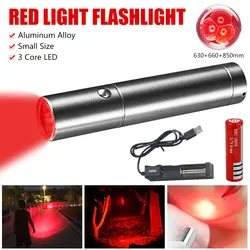 Mini 3LED Red Flashlight 1Mode Nurses Caregiver Vein Imaging 603+660+850nm Vein Finder Torch Pocket Tactical Hunting Flashlight