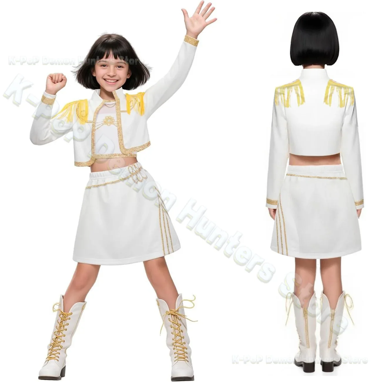 2025 Kpop Demon Hunters Cosplay Kostuum Kinderen Meisjes Jas Vest Rok Kpop Groep Idool Kleding Halloween Carnaval Party Pak Rumi