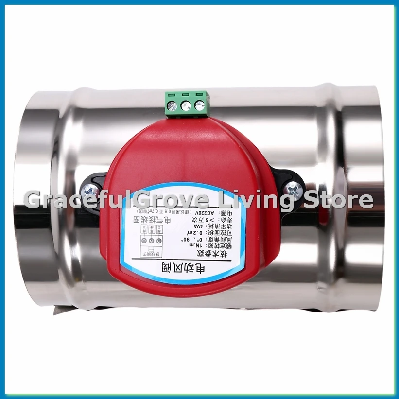 

Электрическая заслонка из нержавеющей стали, 220 В, электрический воздушный клапан, моторизованный обратный клапан для 4-дюймовой трубы, 100 мм-ABFB