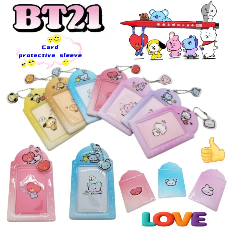 

New BT21 Tata Chimmy Koya Shooky mang personality creative card holder student ID campus card anti-lost storage protective case