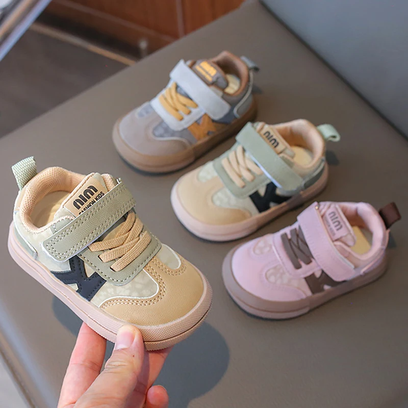 

Spring Sport Children's PU Leather Boy Girl's Sneakers Soft-soled Waterproof Infant Ergonomics Kid's Sneakers Baby Walking Shoes