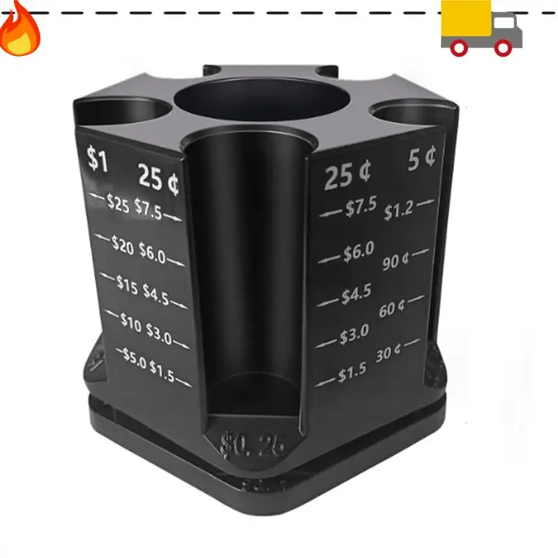

Discount-Coin Counter Coin Sorter, 2 In-1 Desk Organizer, 360°Rotatable Coin Sorter & Pen Holder,Coin Counter Pencil Holder Easy