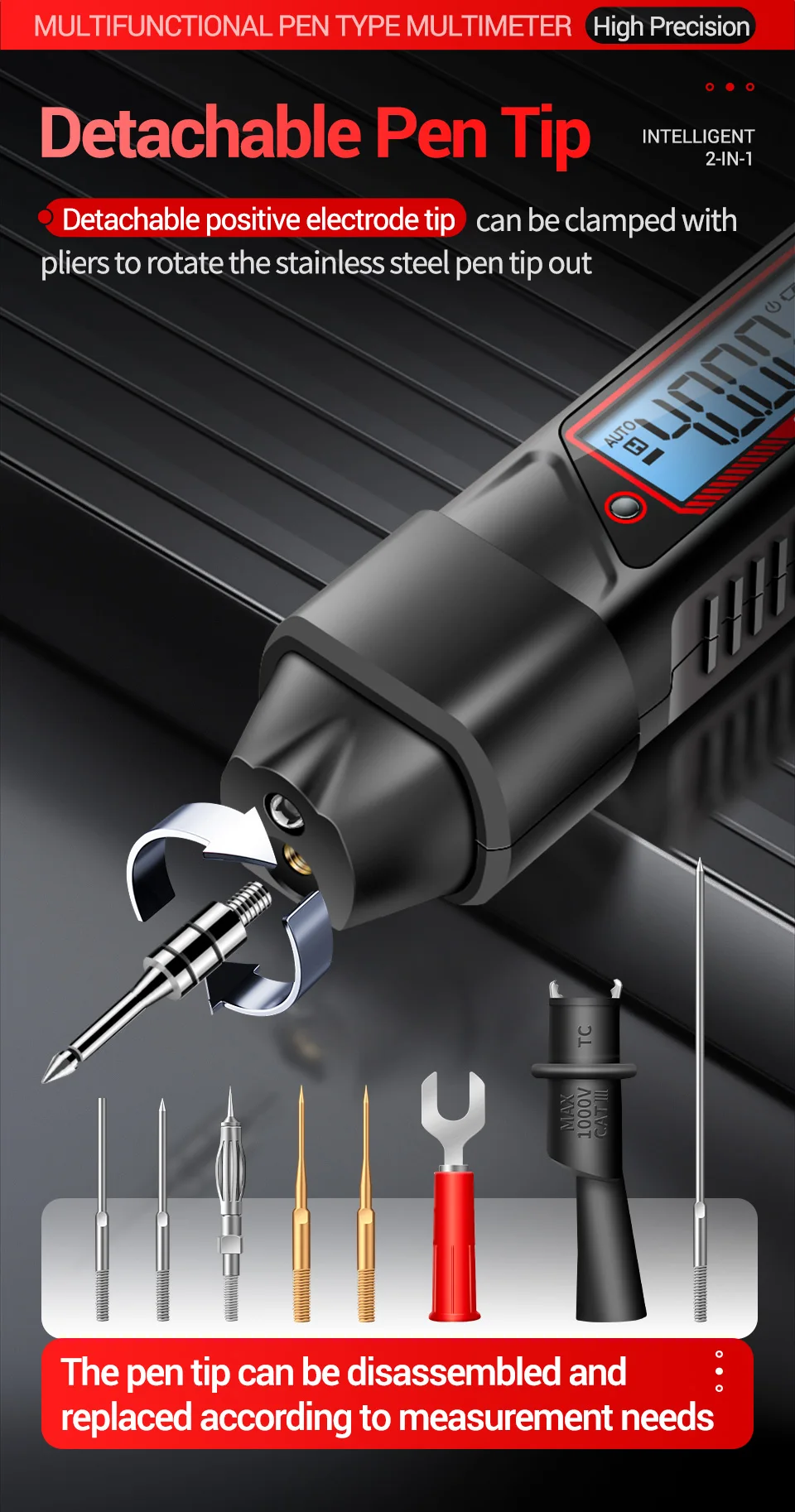 ANENG A3006 Multimeter Testpen AC/DC Spannung Kapazität Widerstand 4000 Zähler Multimeter NCV Induktiver Strom DIY Tester – Detail 6