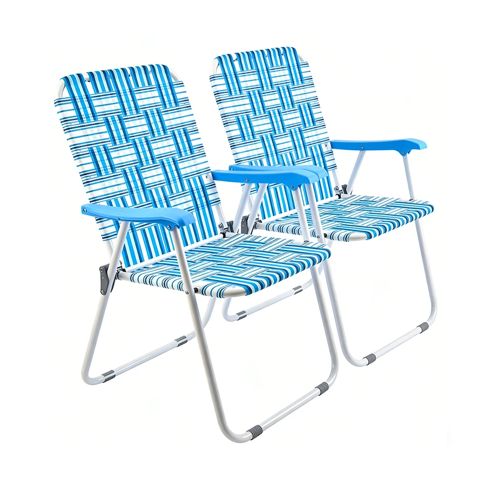 Heavy-duty portable outdoor chair with hard armrests for camping, gardens, concerts, festivals, and beach picnics