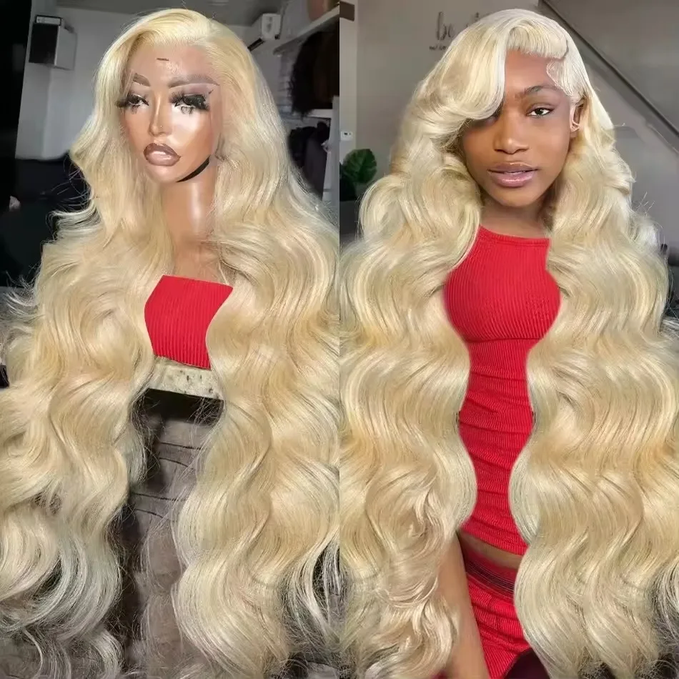 Blonde Body Wave Lace Front Human Hair Wigs For Black Women Brazilian Hair Pre Plucked 40 Inch 613 Hd Lace Frontal Wig 13x6 13x4