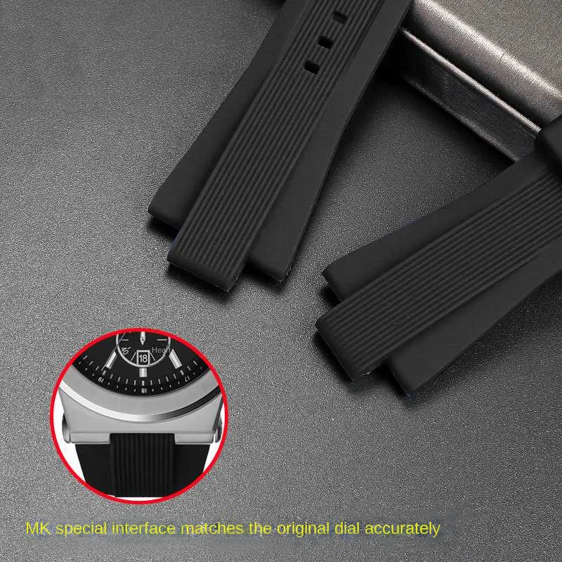 29*13mm MK Rubber Watchband For Michael Kors MK8152 MK8184 8729 9020 Series Convex Raised Silicone Sports Watch Strap Black Blue