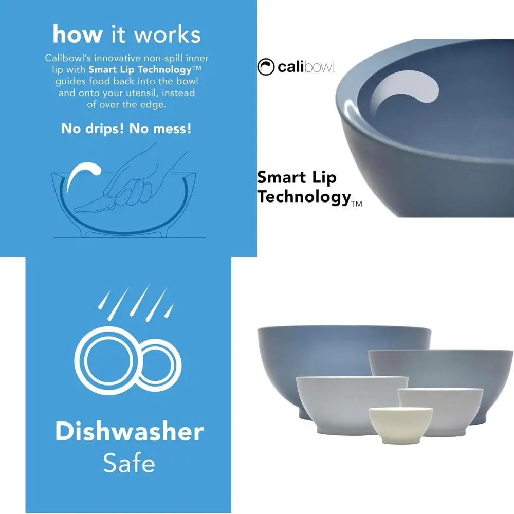 

Набор из 5 многоразовых пластиковых мисок для смешивания с защитой от проливания, вкладываемыми друг в друга, с вогнутым краем и нескользящим основанием — идеально подходит для выпечки и подготовки продуктов.