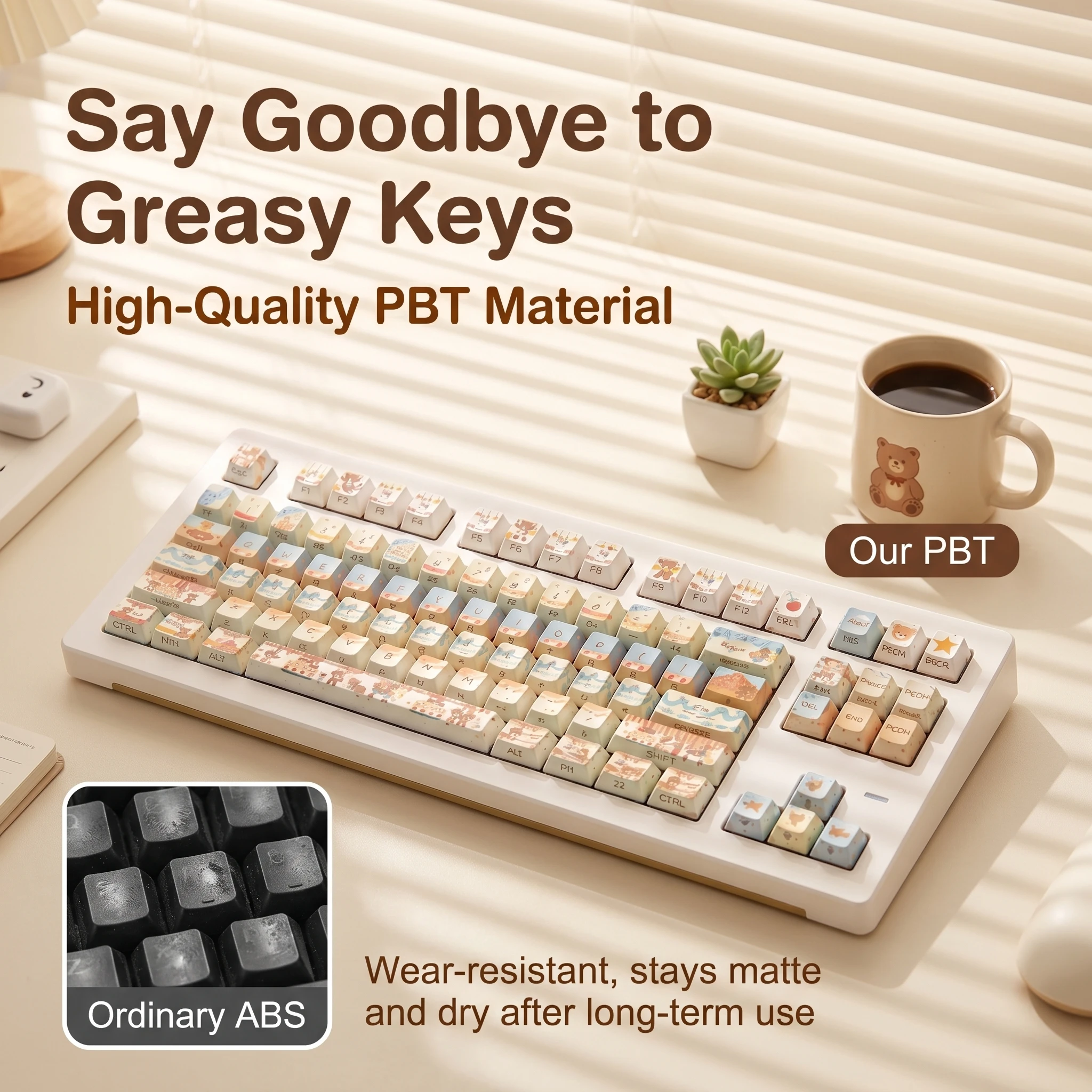 New PBT Keycaps 120Key, Side-Engraved Backlit Keycaps, CHERRY Profile PBT Double Shot 5-Sublimation, Durable Oil-Proof Stylish
