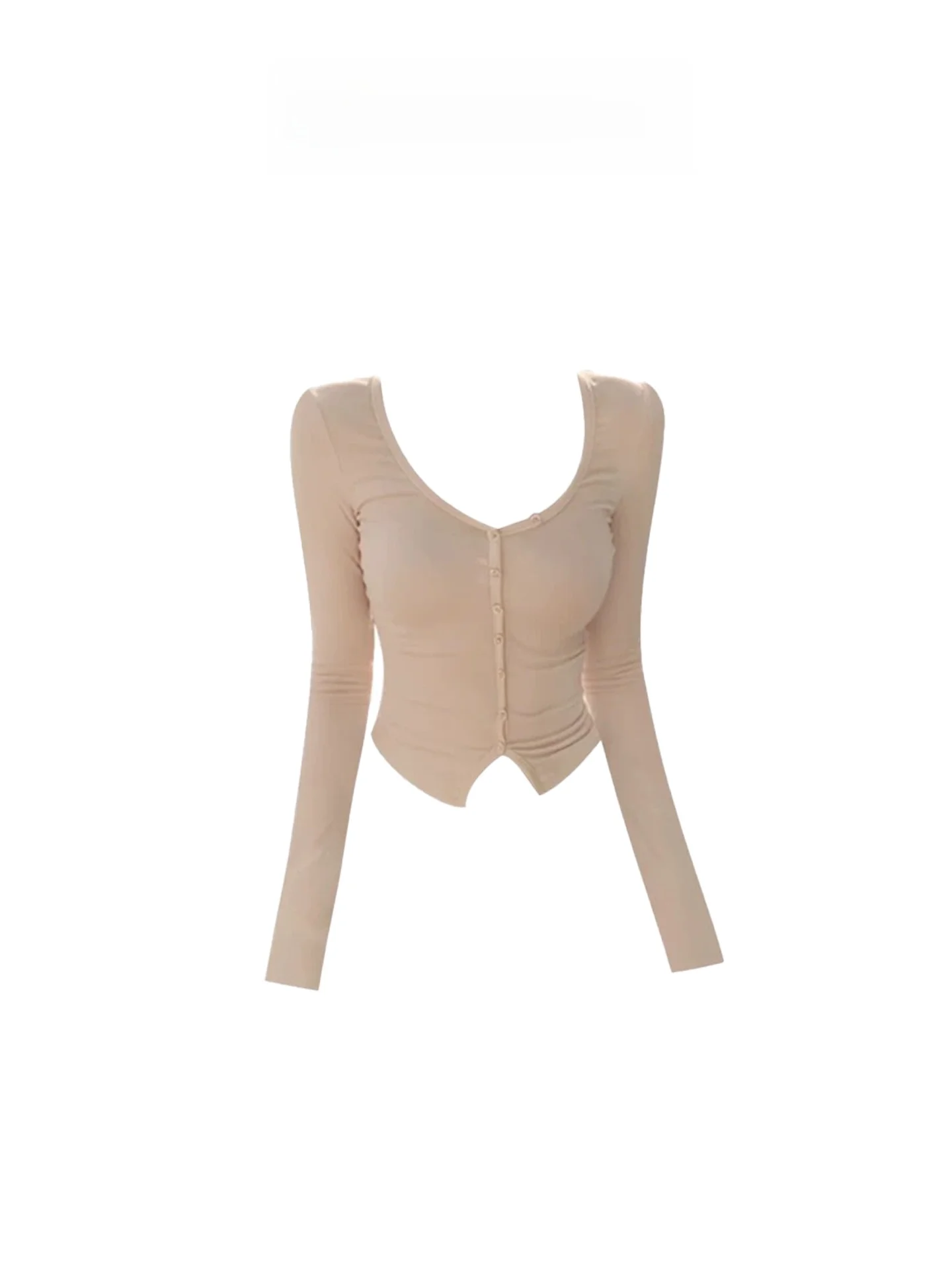 

HEZA Slim Fit Long Sve T-irt Women's V-Ne Button up Casual Sle plus Size Spring Sexy Versatile Top Casual Faion