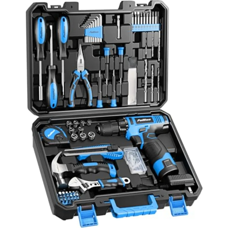 

Tool Set 149-Piece Home Drill Set with 12V Blue Cordless Drill toolbox Hand tool Kits for Women Men DIY Enthusiasts for Home Im