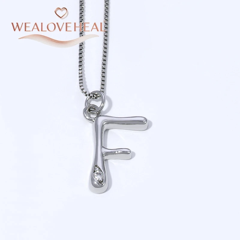 Rhodium-Plattierte Messing A-Z Initial-Halskette, Funkelnder Solitär-CZ-Buchstabenanhänger, Zierlicher Alphabet-Schmuck, Personalisiertes Namensgeschenk – Detail 24