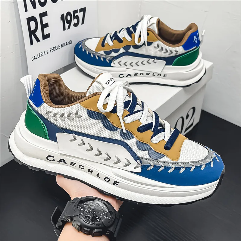 Men's casual Chunky sneakers Four seasons breathable lightweight soft-sole anti-slip fashion outdoor speed running sports shoes