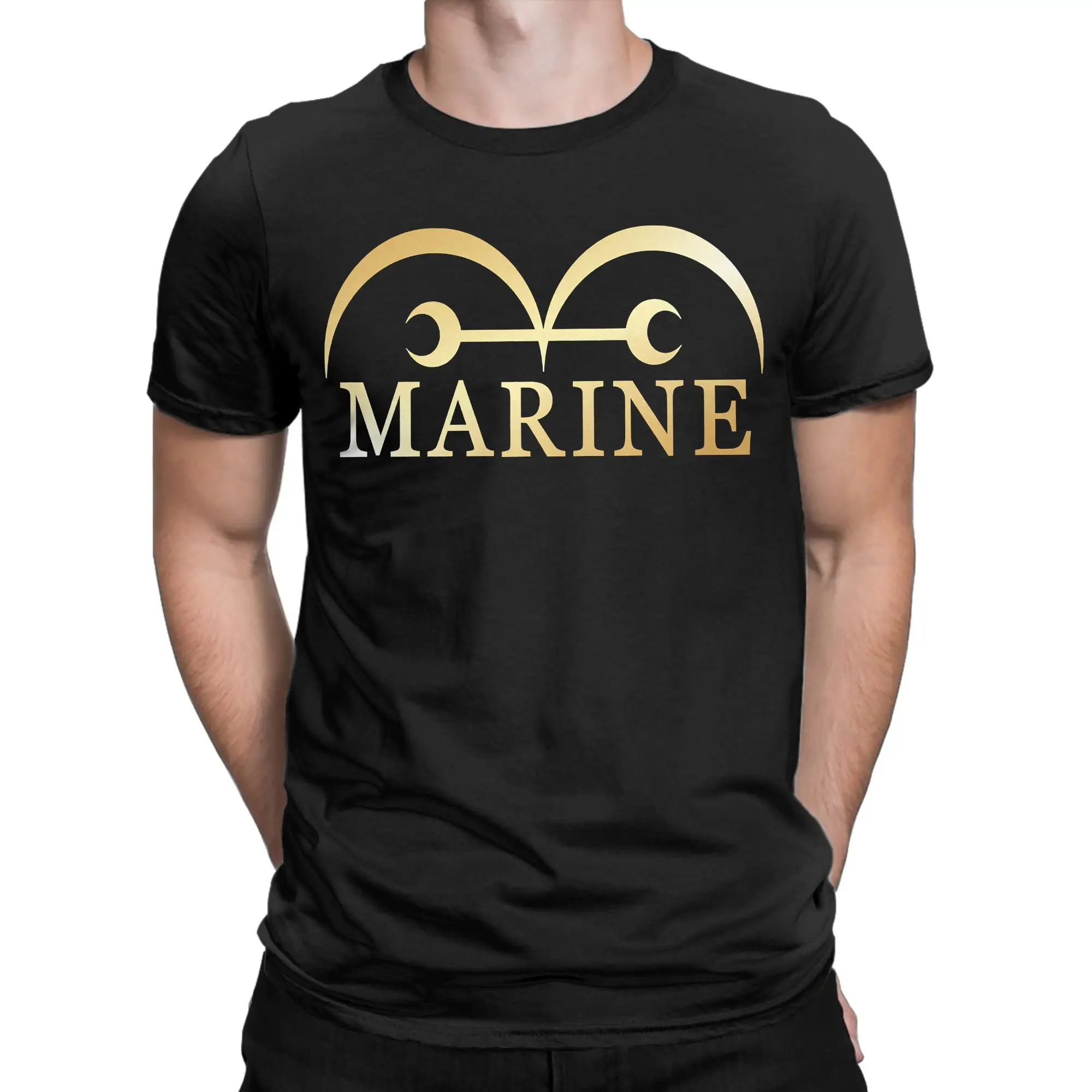 Harajuku T-Shirt aMarines Flag Navy Anime Japan 100% Cotton T-Shirts Comic Tee Shirt for Men Casual Pattern Short Sleeve Tees