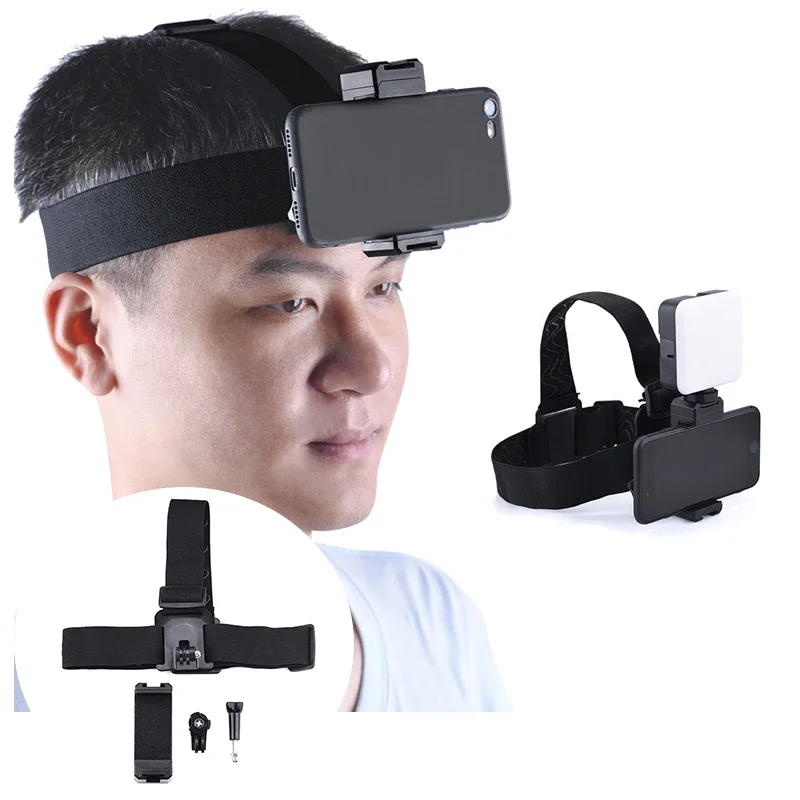 

Action Camera Black Head strap mounts For Gopro Hero4/3/2/1 Xiaoyi 4K SJCAM Android phone iPhone head belt camera accessories