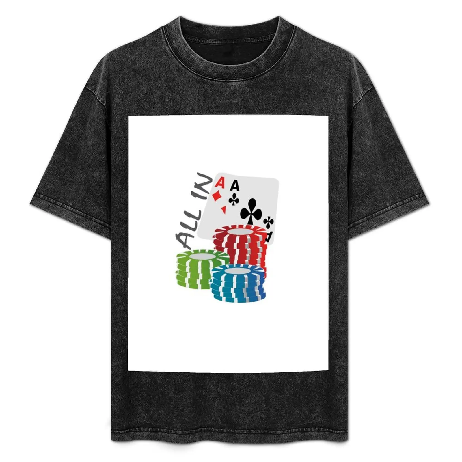 

Poker All in T-Shirt animal prinfor boys affliction shirts Aesthetic clothing mens shirts graphic tee