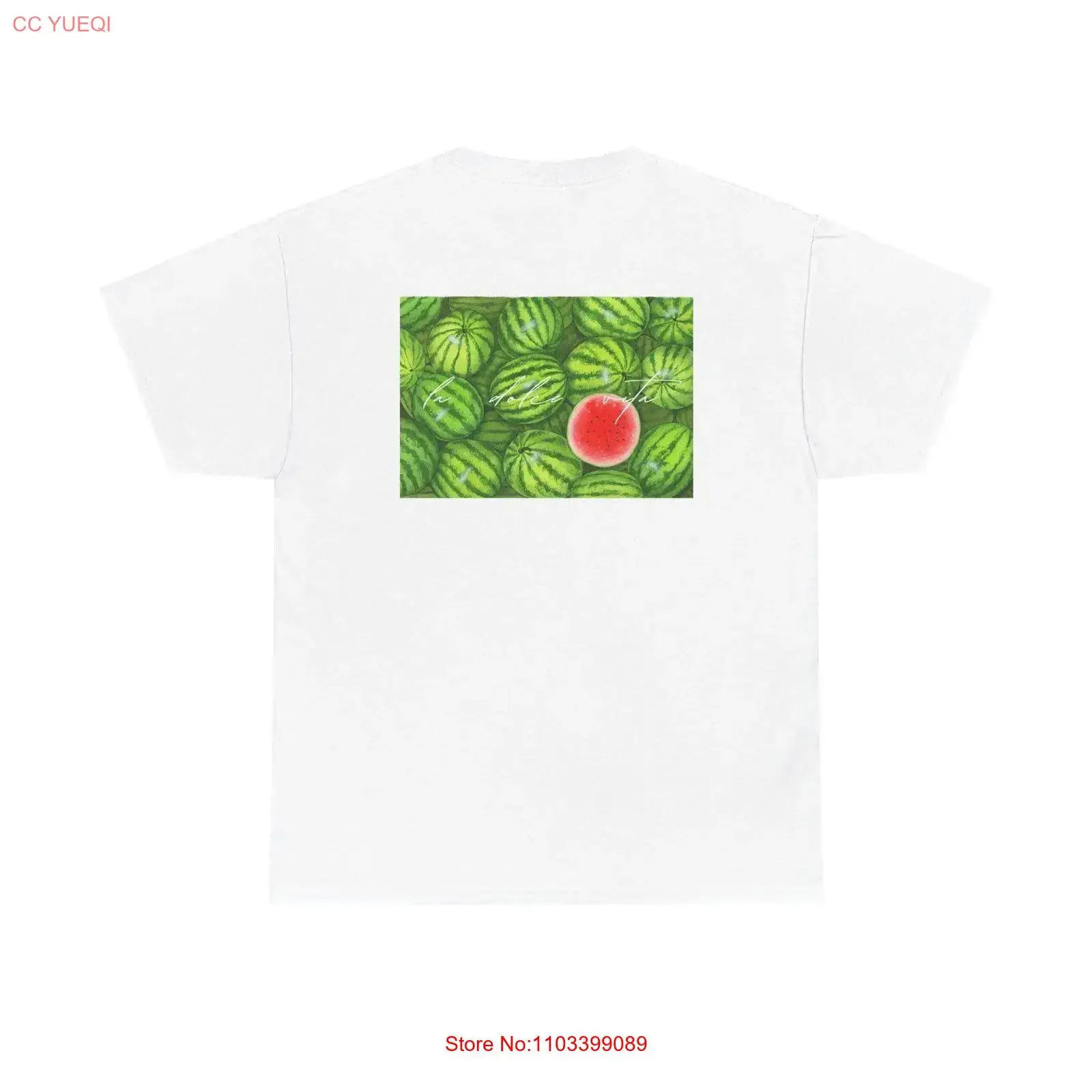 Camiseta Sandía La dulce vida de Fabiola vintage Lavado Casual Versátil ropa de diseñador gráfico homme moda Cómodo