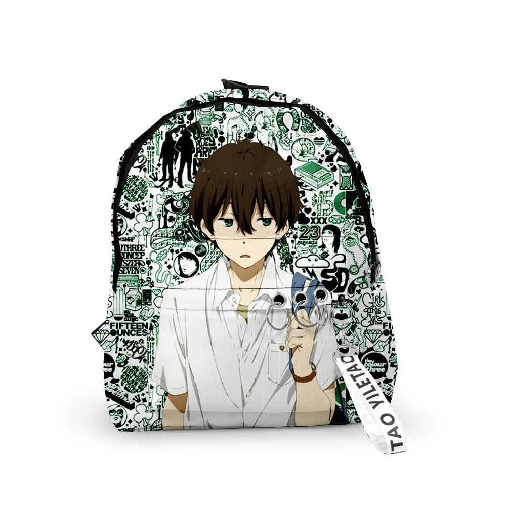 Harajuku Novelty Hyouka Backpacks Boys/Girls pupil School Bags 3D Print Keychains Oxford Waterproof Cute Small Backpacks