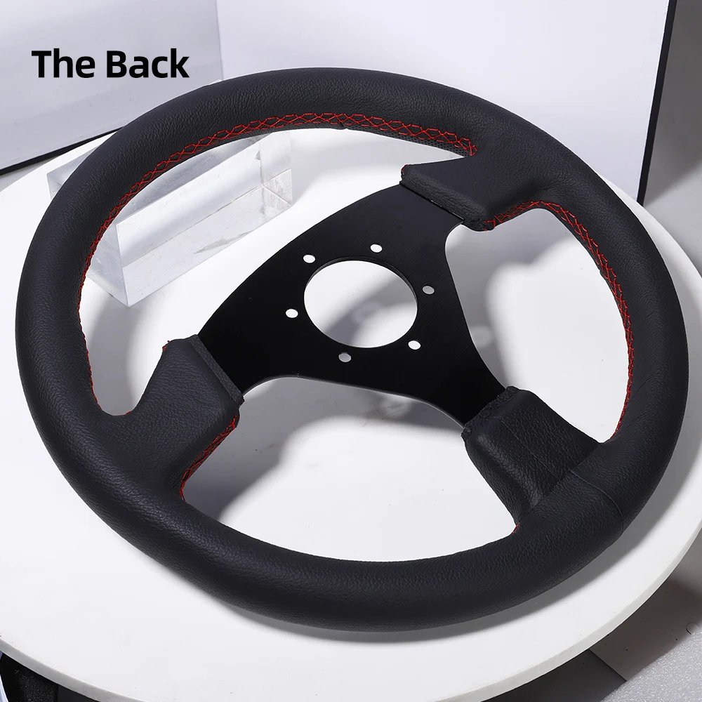 13Inch 330mm Steering Wheel Leather Drift Sim Racing Game Steering Wheel Flat 6061-T6 Aluminum Frame