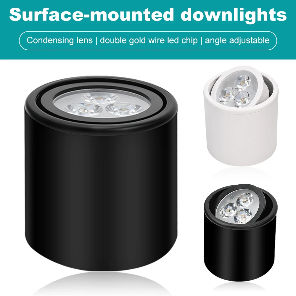 

220 В светодиодный потолочный светильник с регулируемой яркостью, потолочный светильник, прожектор для поверхностного монтажа, светильник для гостиной, ресторана, офиса, декоративная лампа